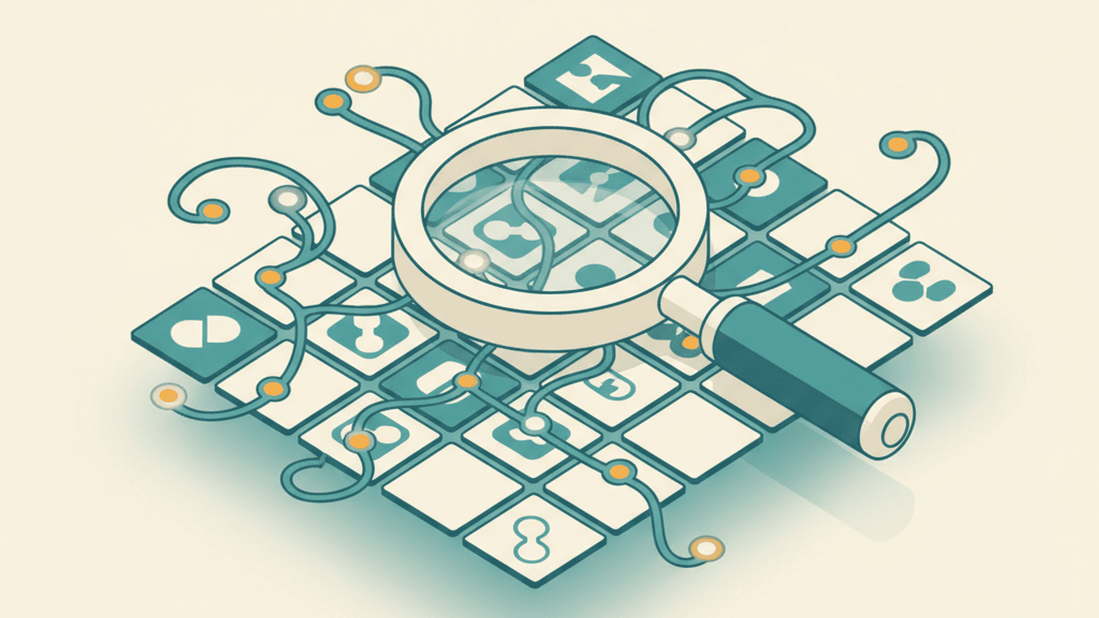 Isometric illustration for ai keyword research article