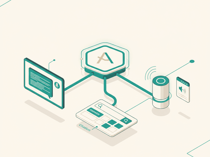 Isometric illustration for answer engine optimization article