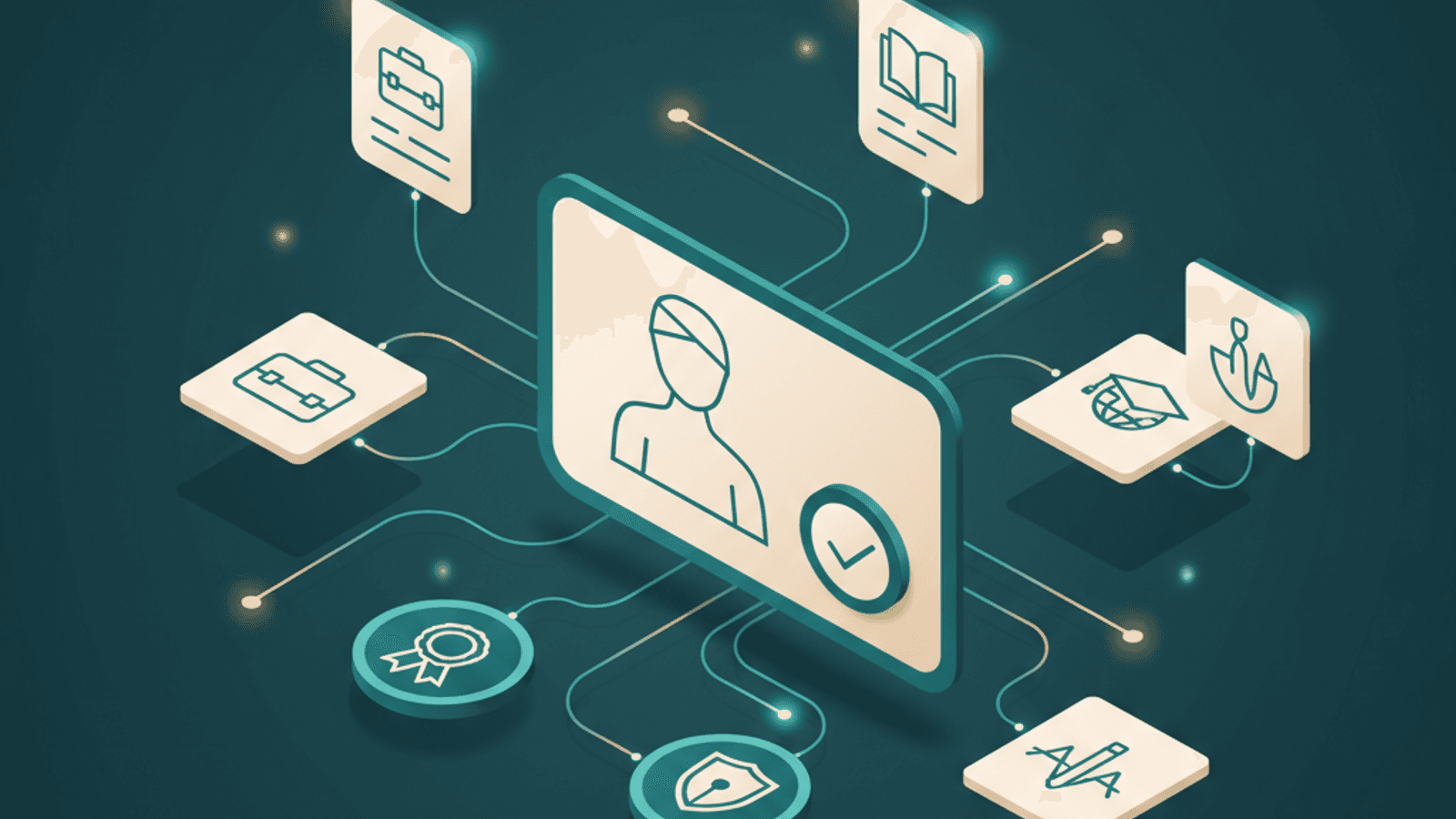 Isometric illustration for author authority seo article