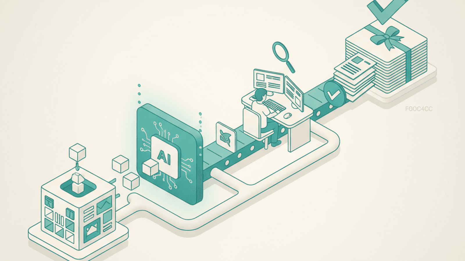 Isometric illustration for programmatic seo guide article